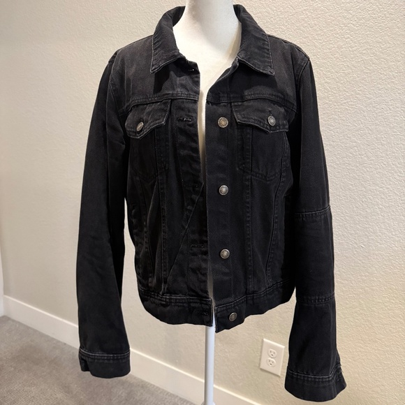 Free People Black Denim Jacket - Picture 1 of 6